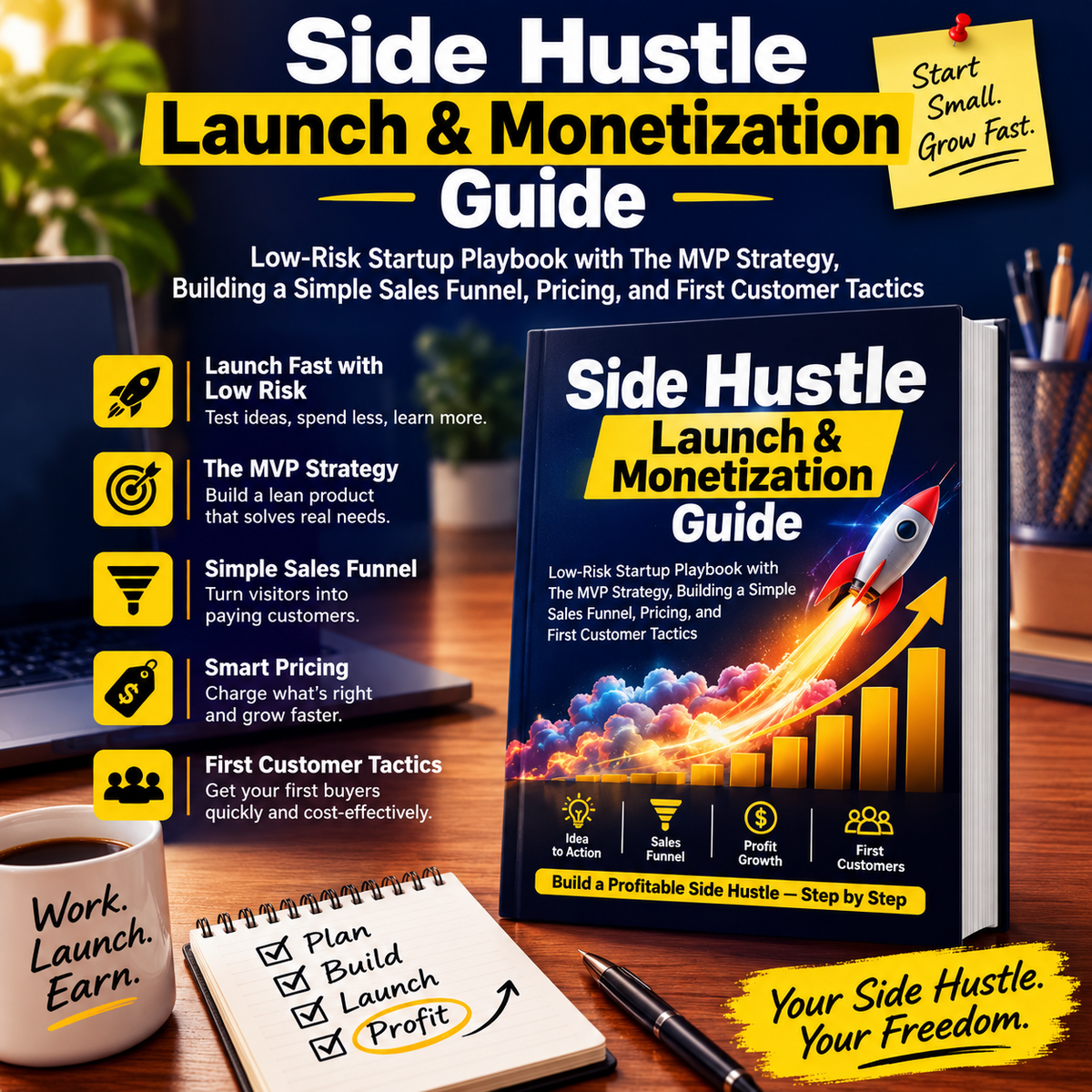 Side Hustle Launch & Monetization Guide – Low-Risk Startup Playbook