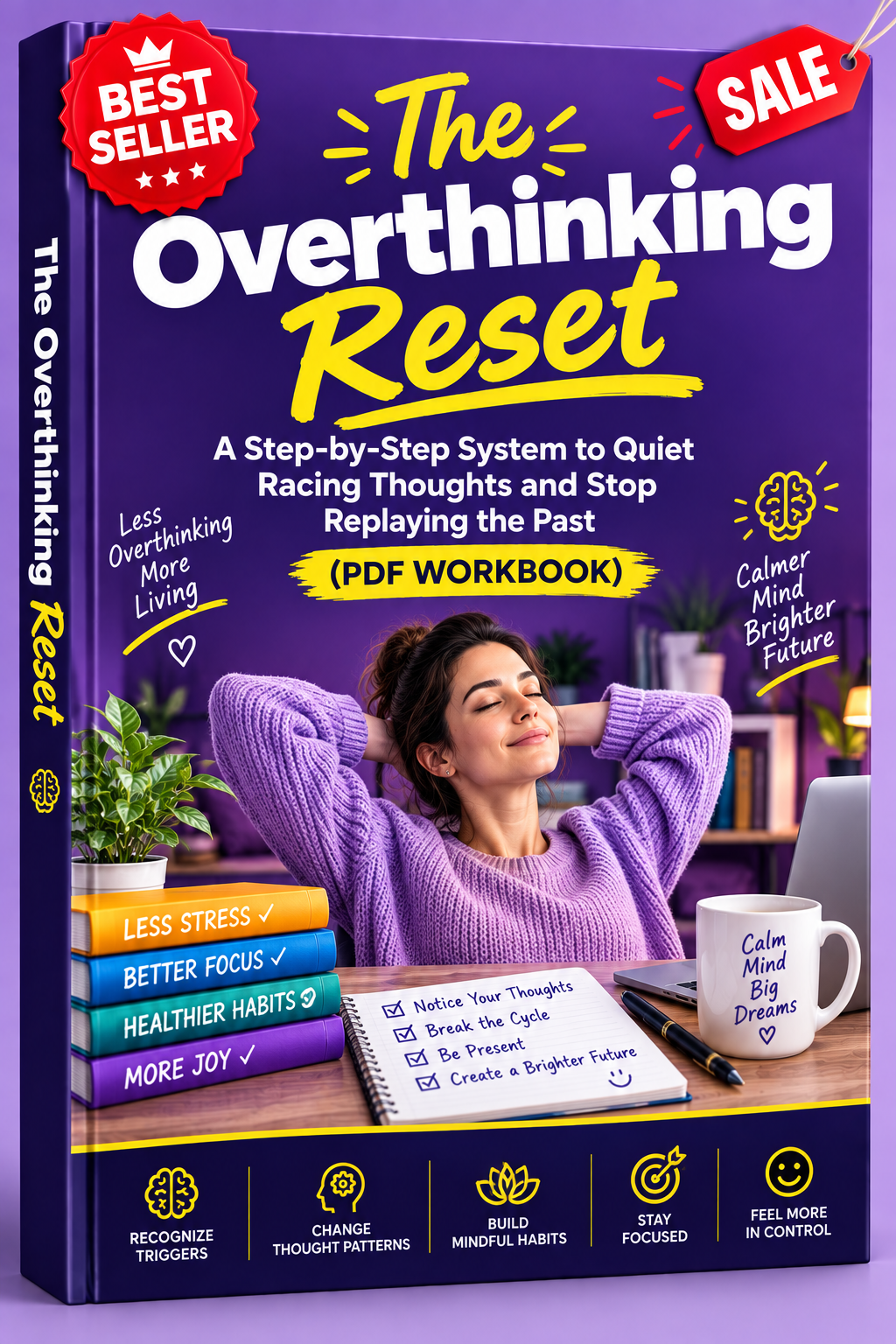 The Overthinking Reset: A Step-by-Step System to Quiet Racing Thoughts and Stop Replaying the Past (PDF Workbook)