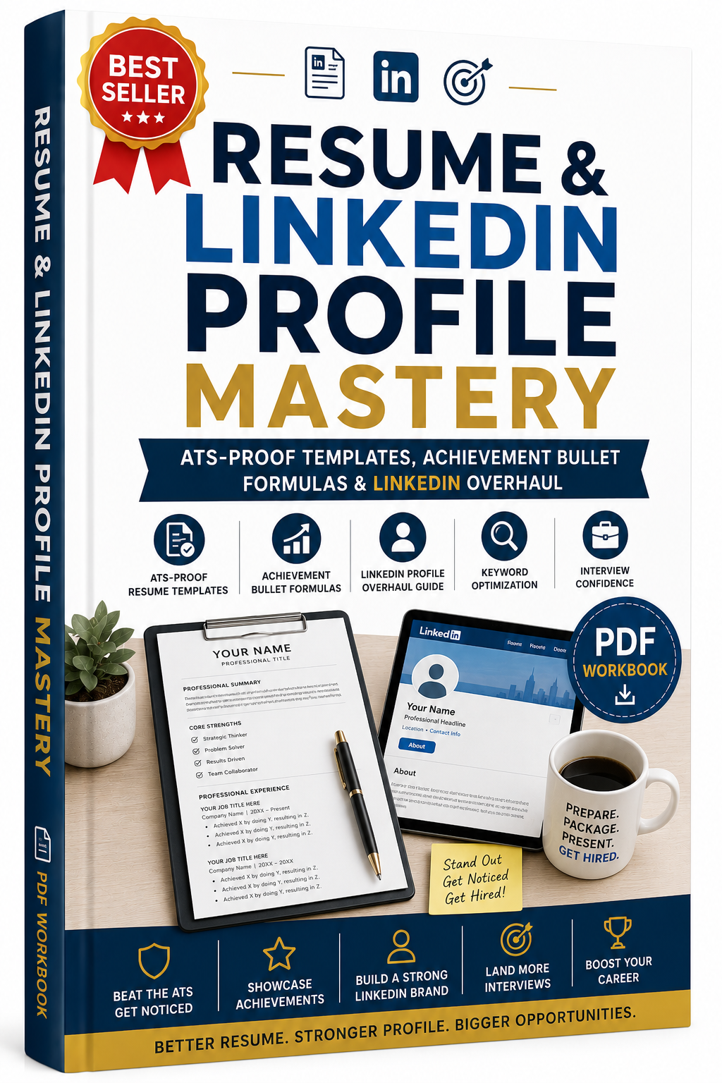 Resume & LinkedIn Profile Mastery: ATS-Proof Templates, Achievement Bullet Formulas & LinkedIn Overhaul (PDF Workbook)