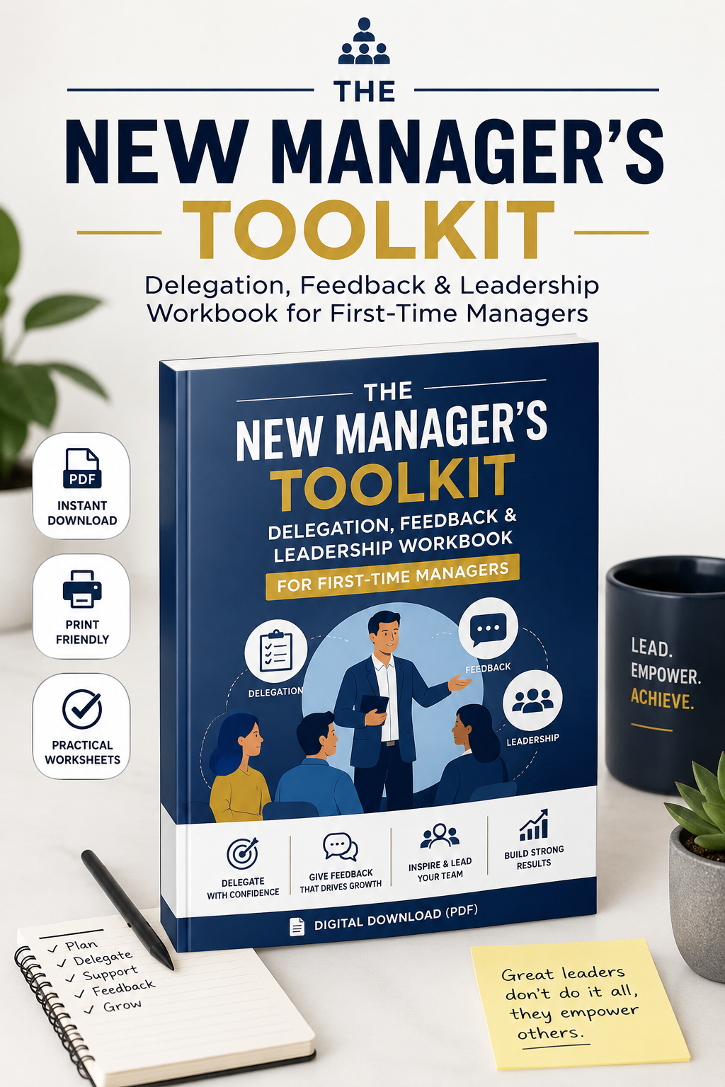 The New Manager's Toolkit — Delegation, Feedback & Leadership Workbook for First-Time Managers