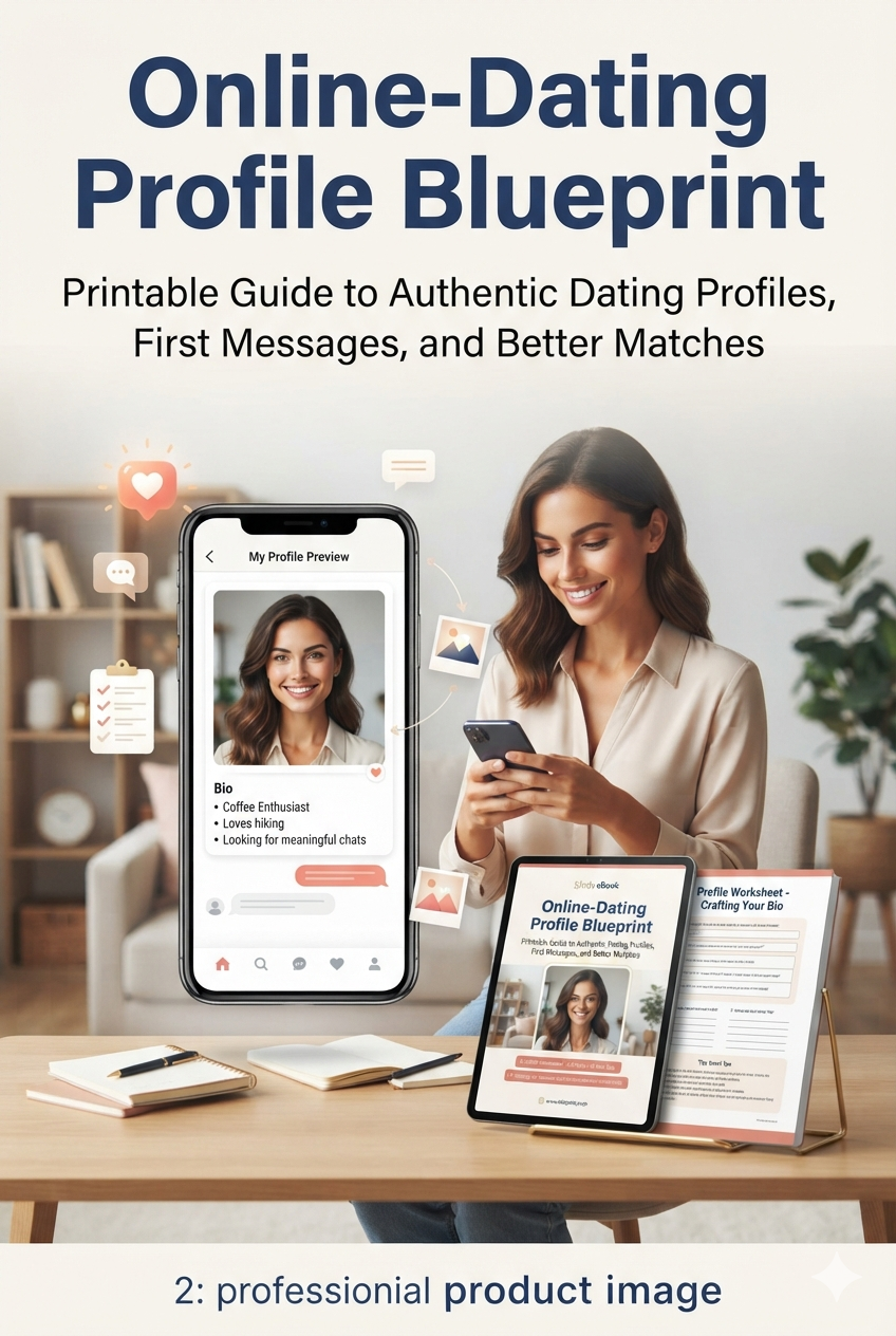 Online-Dating Profile Blueprint | Printable Guide to Authentic Dating Profiles, First Messages, and Better Matches
