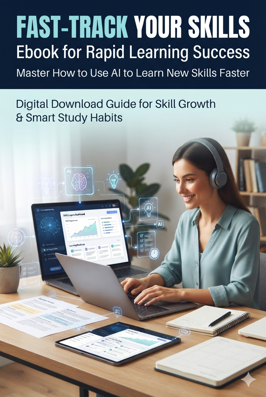 Fast-Track Your Skills | Ebook for Rapid Learning Success | Master How to Use AI to Learn New Skills Faster | Digital Download Guide for Skill Growth & Smart Study Habits