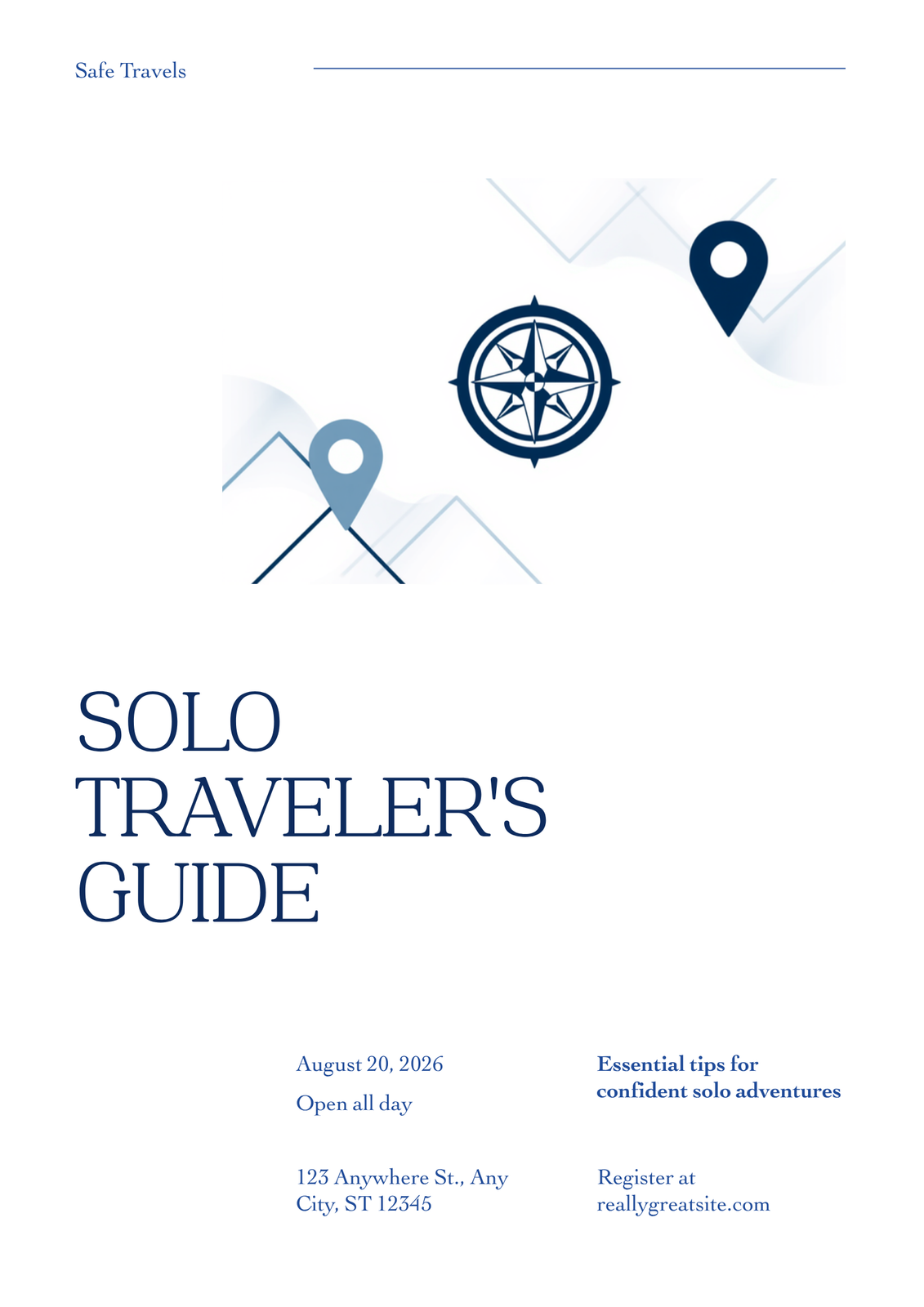 Cover graphic for the Solo Traveler's Guide to Staying Safe, a solo travel safety PDF guide