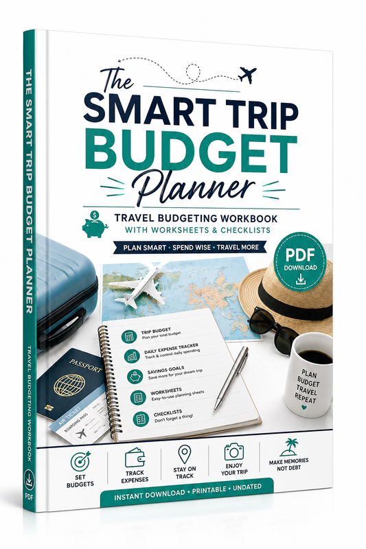 The Smart Trip Budget Planner: Travel Budgeting Workbook with Worksheets & Checklists (PDF Download)