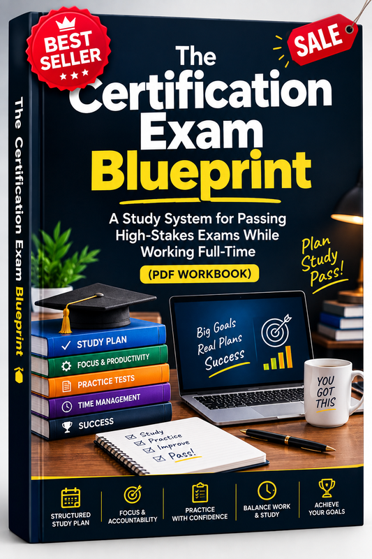 The Certification Exam Blueprint: A Study System for Passing High-Stakes Exams While Working Full-Time (PDF Workbook)