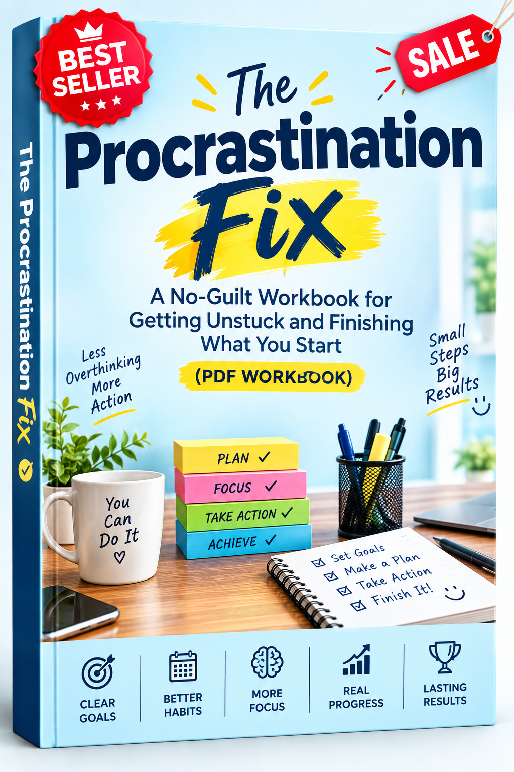 The Procrastination Fix: A No-Guilt Workbook for Getting Unstuck and Finishing What You Start (PDF Workbook)