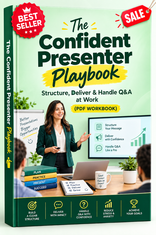 The Confident Presenter Playbook: Structure, Deliver & Handle Q&A at Work (PDF Workbook)