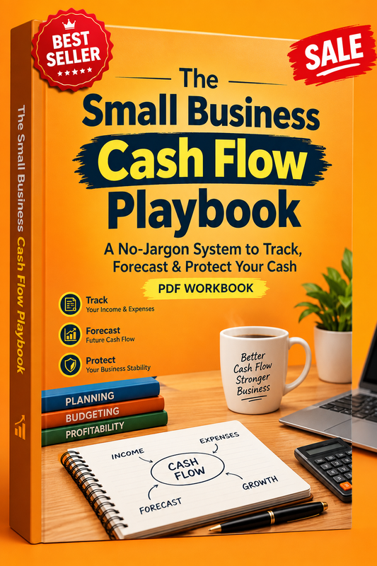 The Small Business Cash Flow Playbook: A No-Jargon System to Track, Forecast & Protect Your Cash (PDF Workbook)