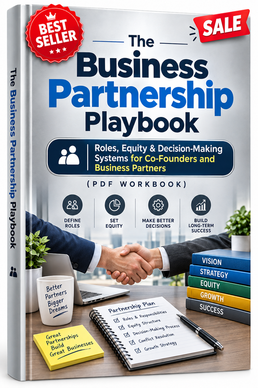 The Business Partnership Playbook: Roles, Equity & Decision-Making Systems for Co-Founders and Business Partners (PDF Workbook)