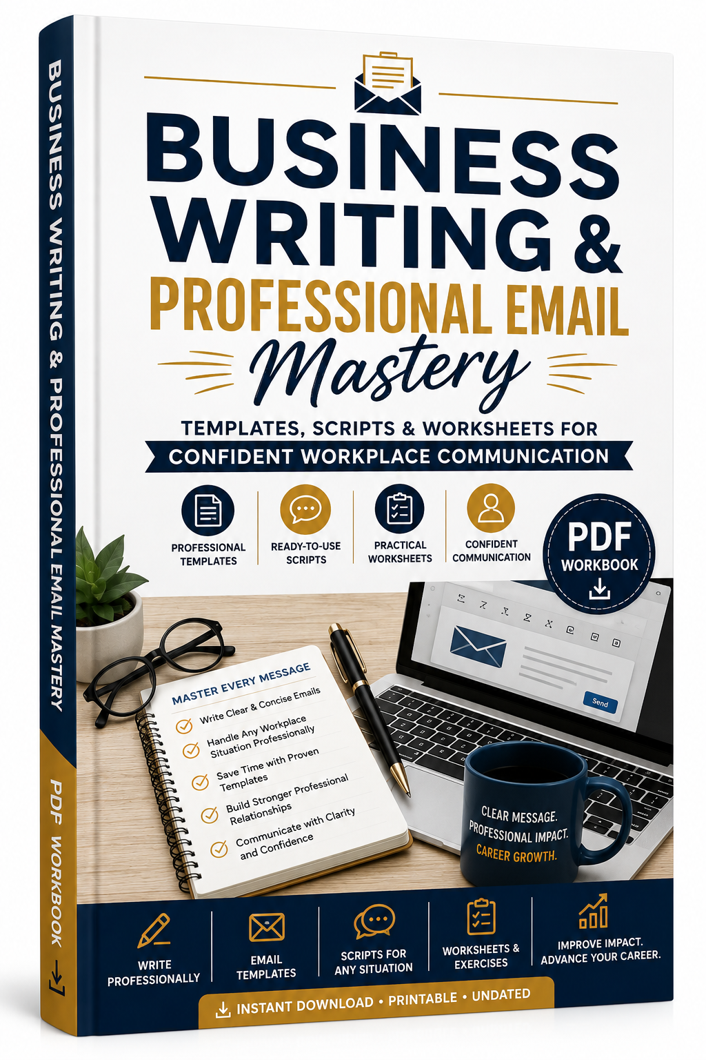 Business Writing & Professional Email Mastery: Templates, Scripts & Worksheets for Confident Workplace Communication (PDF Workbook)