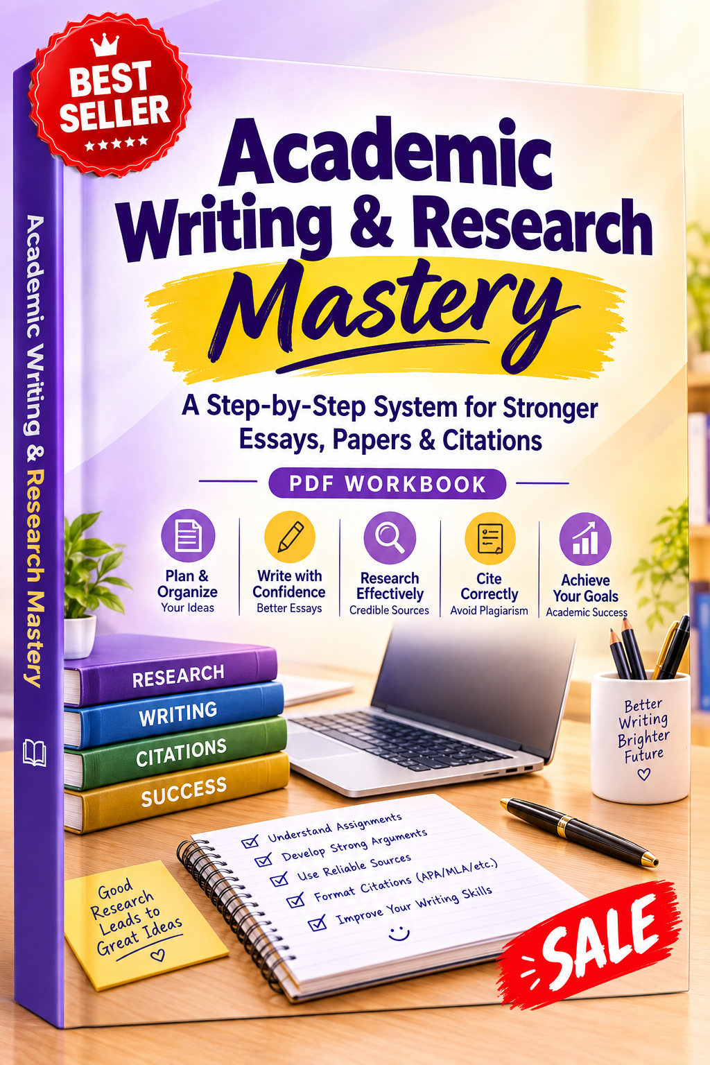 Academic Writing & Research Mastery: A Step-by-Step System for Stronger Essays, Papers & Citations (PDF Workbook)