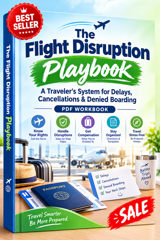 The Flight Disruption Playbook: A Traveler's System for Delays, Cancellations & Denied Boarding (PDF Workbook)