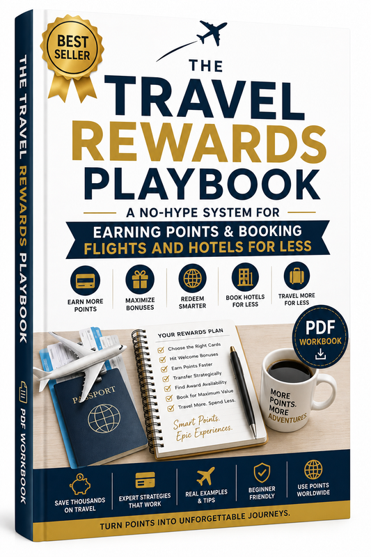 The Travel Rewards Playbook: A No-Hype System for Earning Points & Booking Flights and Hotels for Less (PDF Workbook)