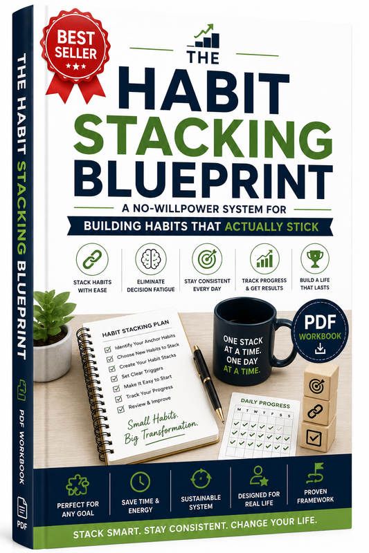 The Habit Stacking Blueprint: A No-Willpower System for Building Habits That Actually Stick (PDF Workbook)