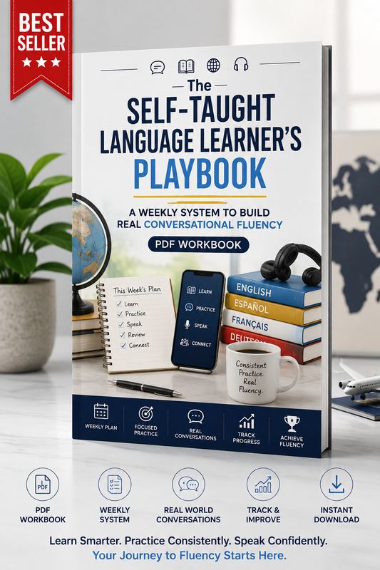 The Self-Taught Language Learner's Playbook: A Weekly System to Build Real Conversational Fluency (PDF Workbook)