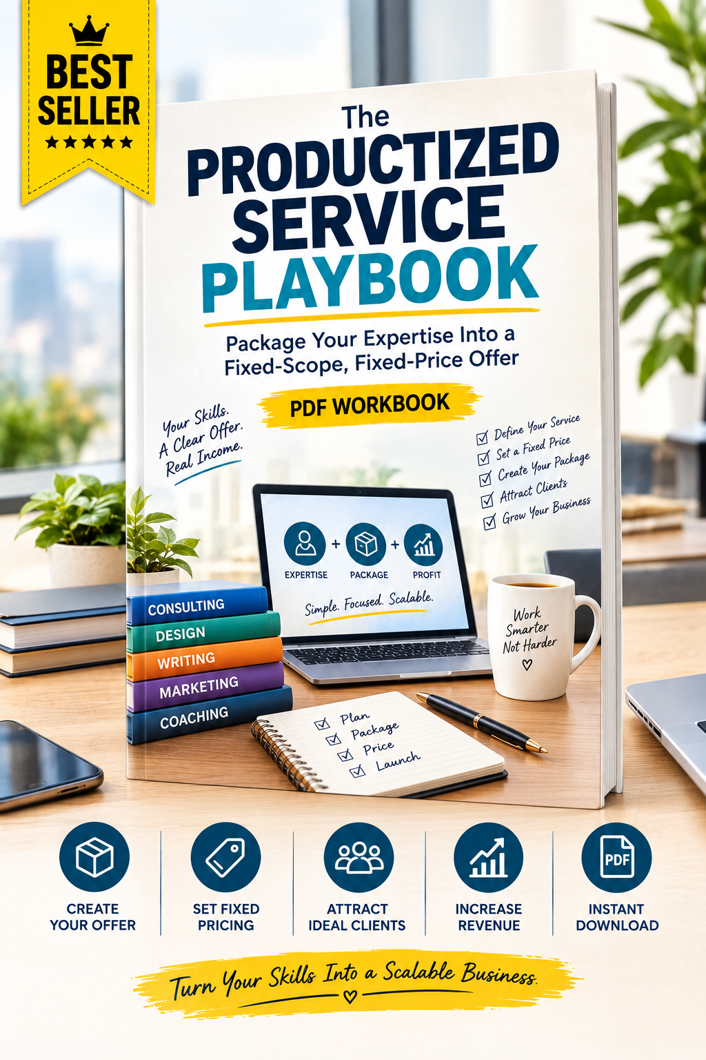 The Productized Service Playbook: Package Your Expertise Into a Fixed-Scope, Fixed-Price Offer (PDF Workbook)