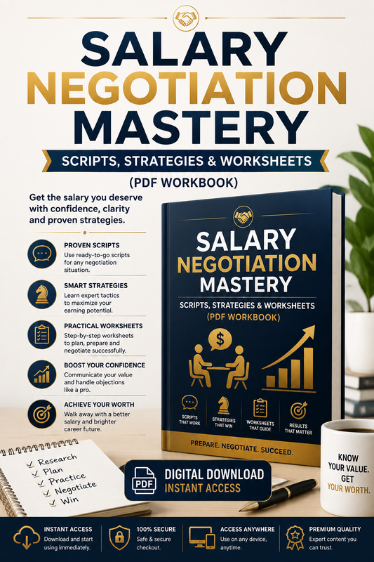 Salary Negotiation Mastery: Scripts, Strategies &amp; Worksheets (PDF Workbook)