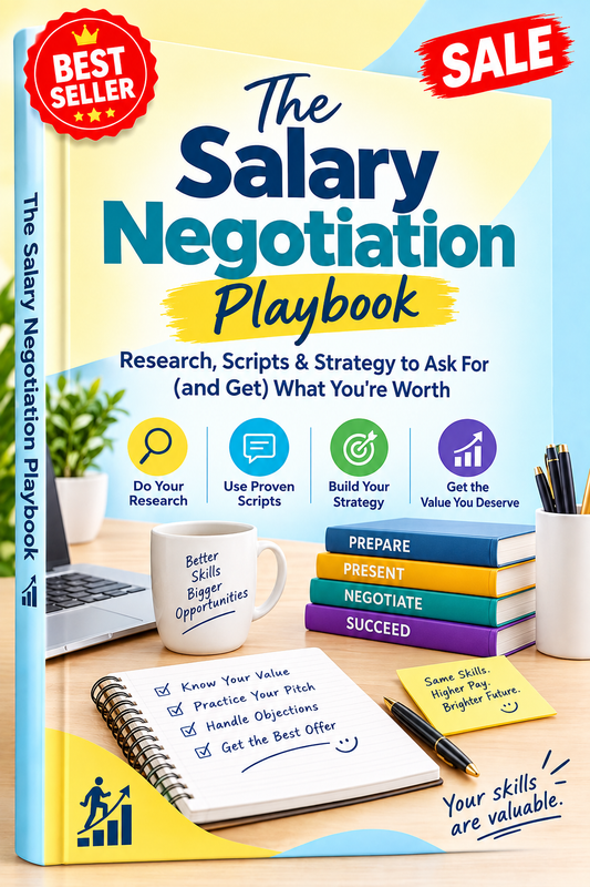 The Salary Negotiation Playbook: Research, Scripts & Strategy to Ask For (and Get) What You're Worth (PDF Workbook)