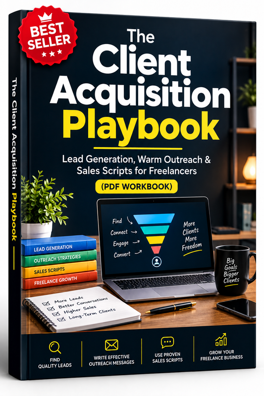 The Client Acquisition Playbook: Lead Generation, Warm Outreach & Sales Scripts for Freelancers (PDF Workbook)