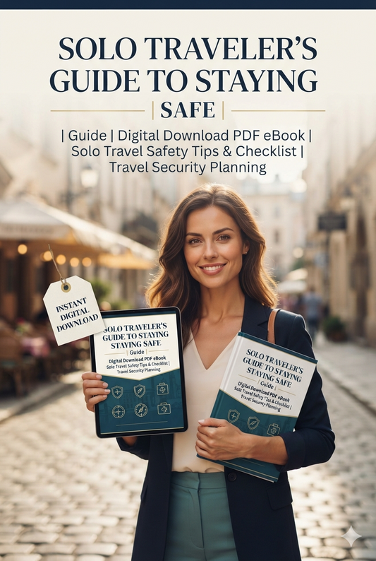 Solo Traveler's Guide to Staying Safe — 12-Lesson Safety Plan (Digital PDF eBook)