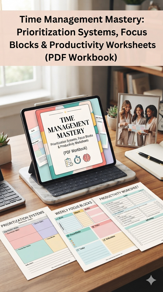 Time Management Mastery: Prioritization Systems, Focus Blocks & Productivity Worksheets (PDF Workbook)