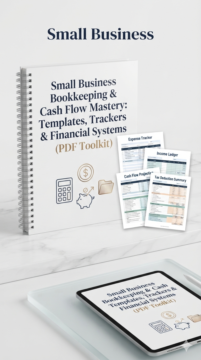 Small Business Bookkeeping & Cash Flow Mastery: Templates, Trackers & Financial Systems (PDF Toolkit)